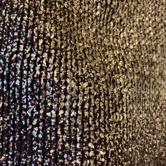 Zara gold/brown sleeveless turtleneck sweater.  Size M. Gold paint front - Picture 3 of 6